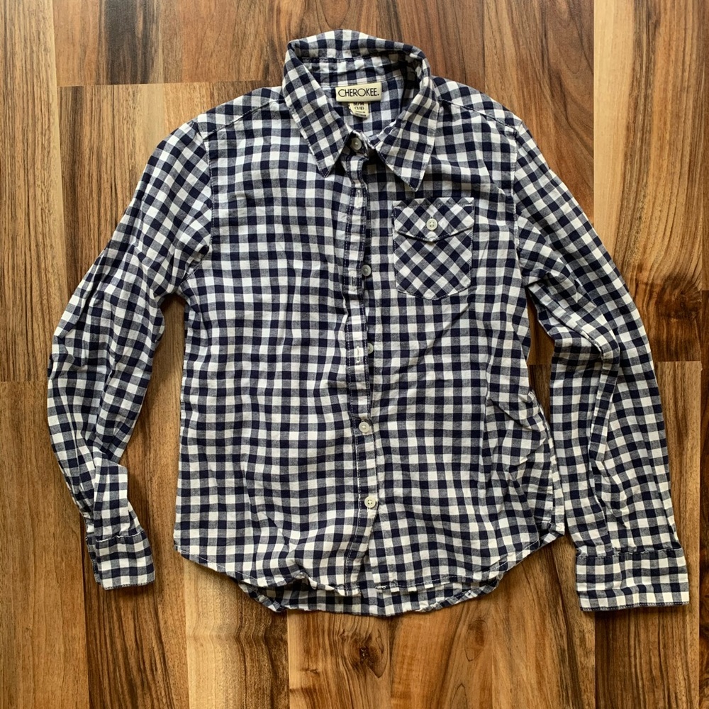 Girls Cherokee Gingham Print Top